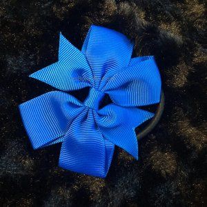 Royal Blue 3" Pinwheel Bow Ponytail  HAND CRAFTED